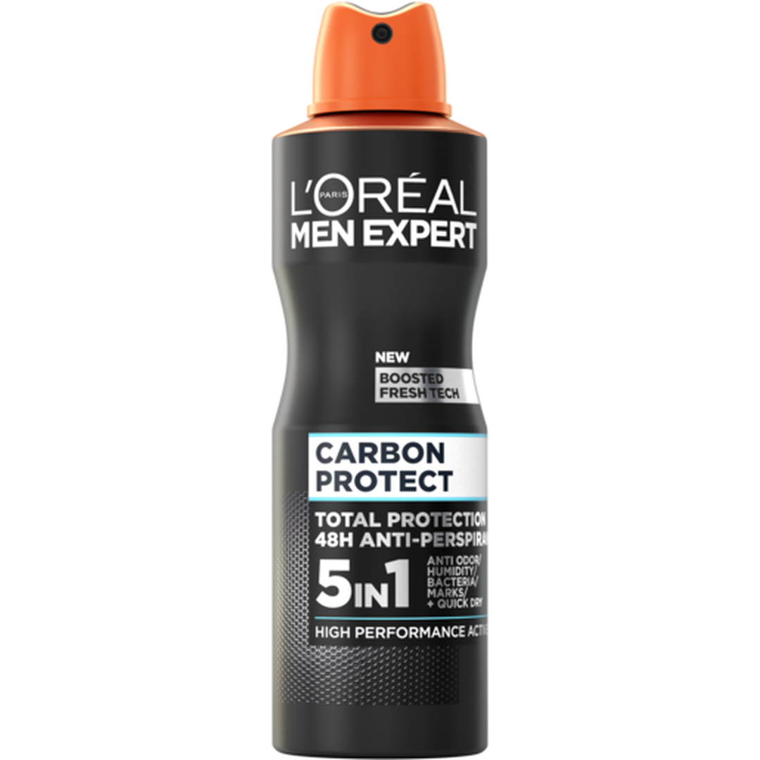 Men Expert Carbon Protect Deodorant 250ml - Black - Image 1