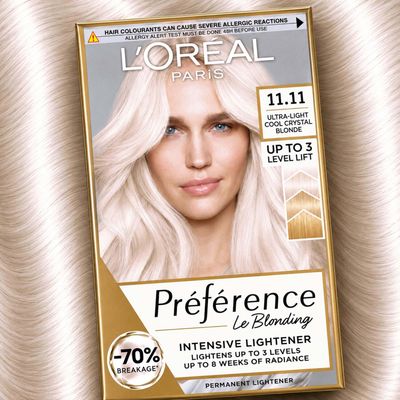 L'Oreal Paris Preference 11.11 Ultra-Light Cool Crystal Blonde Permanent Hair Dye - Black