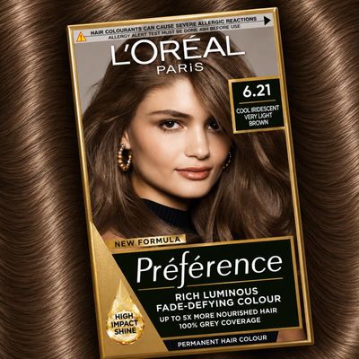 L'Oreal Paris Preference 6.21 Cool Iridescent Very Light Brown Permanent Hair Dye - Black - Thumbnail 2