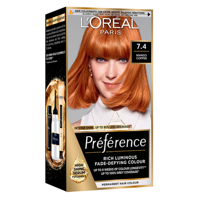 L'Oreal Paris Preference 7.4 Mango Copper Permanent Hair Dye - Black
