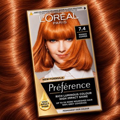 L'Oreal Paris Preference 7.4 Mango Copper Permanent Hair Dye - Black - Thumbnail 2