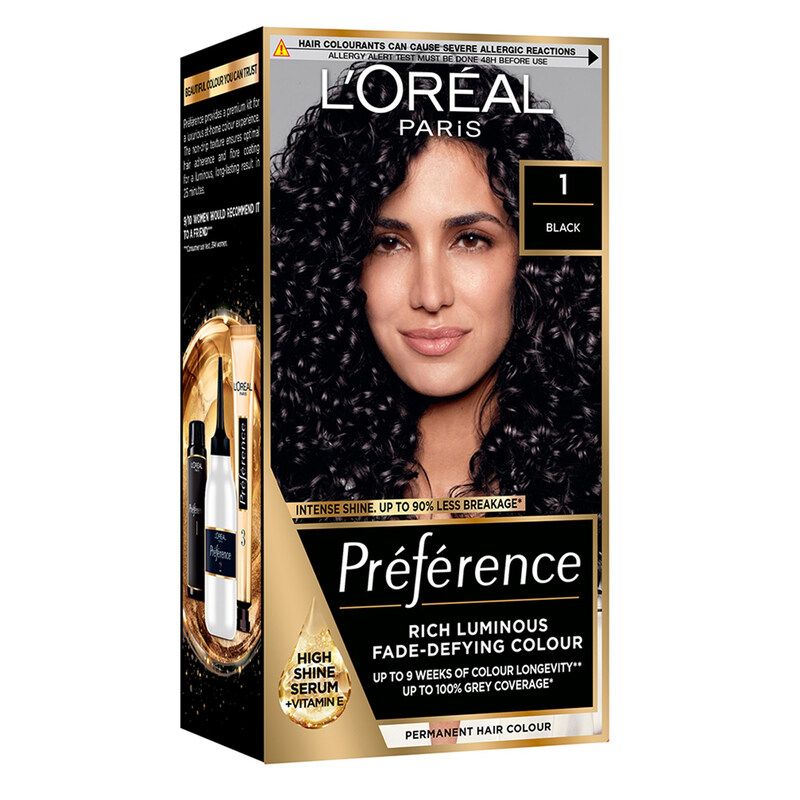 L'Oreal Paris Preference 1 Black Permanent Hair Dye - Black - Image 1