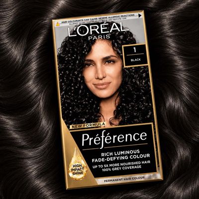 L'Oreal Paris Preference 1 Black Permanent Hair Dye - Black - Thumbnail 2