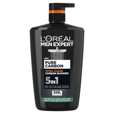 L'Oréal Men Expert Pure Carbon 5-in-1 Shower Gel Large XXL, Powered by Carbon, 1L