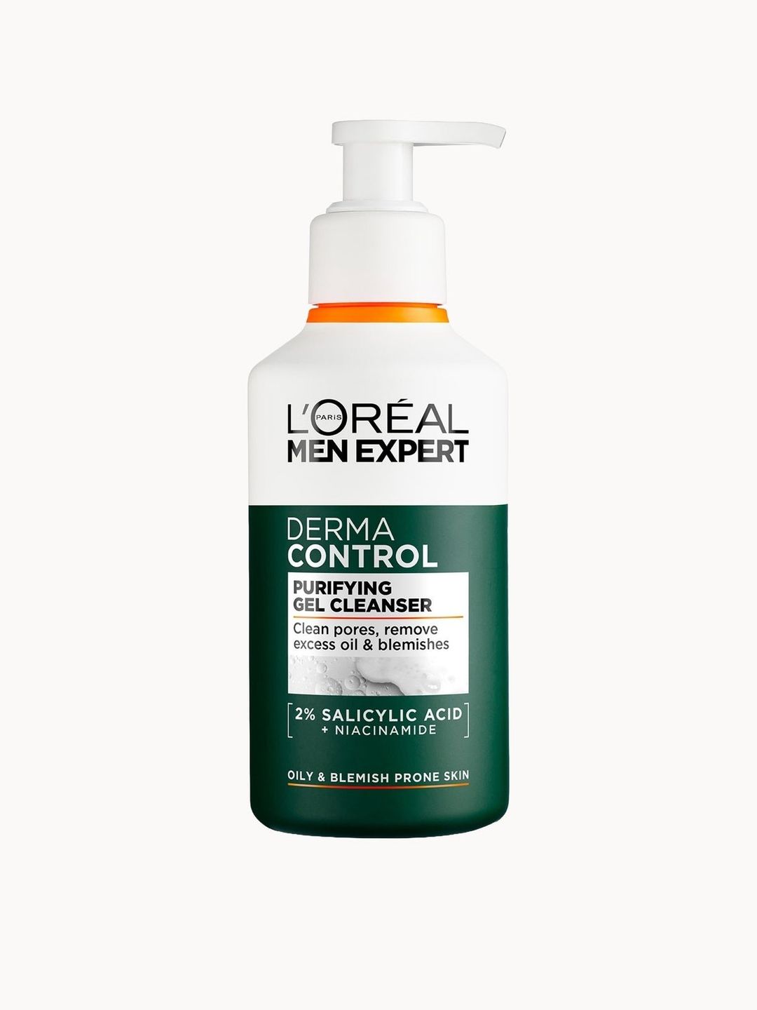 L'Oréal Men Expert Derma Control Purifying Cleansing Gel with 2% Salicylic acid + Niacinamide 260ml - Image 1