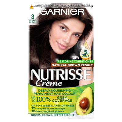 Garnier Nutrisse Creme Darkest Brown 3 Permanent Hair Dye