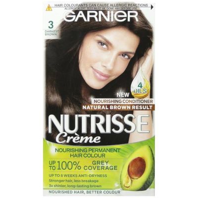 Garnier Nutrisse Creme Darkest Brown 3 Permanent Hair Dye - Thumbnail 2