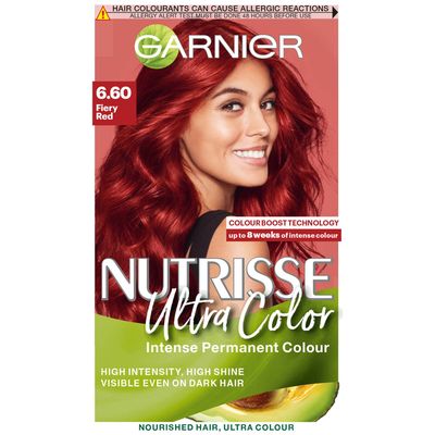 Garnier Nutrisse Permanent Hair Dye (Various Shades) - 6.60 Ultra Fiery Red - Thumbnail 2