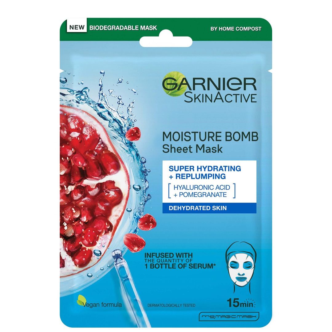 Garnier Moisture Bomb Pomegranate Hydrating Face Sheet Mask - Image 1