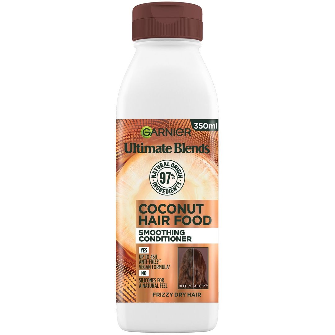 Garnier Ultimate Blends Smoothing Hair Food Coconut Conditioner for Frizzy Hair 350ml - Image 1