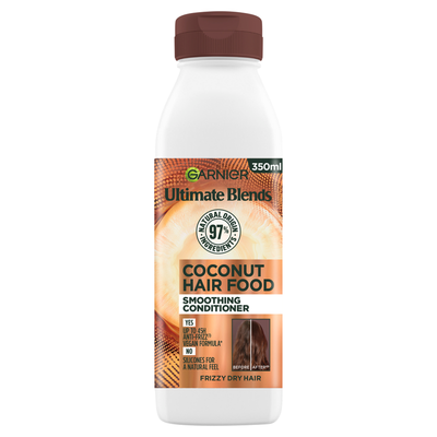 Garnier Ultimate Blends Smoothing Hair Food Coconut Conditioner for Frizzy Hair 350ml - Thumbnail 2