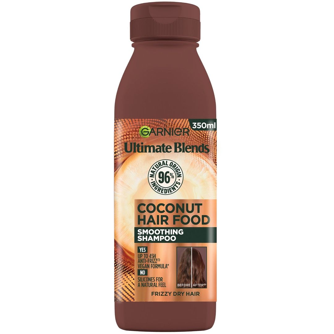 Garnier Ultimate Blends Smoothing Hair Food Coconut Shampoo For Frizzy Hair 350ml - Image 1
