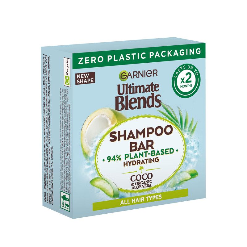 Garnier Ultimate Blends Hydrating Coconut & Organic Aloe Vera Shampoo Bar 60g - White - Image 1