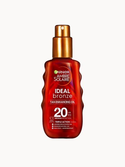 Garnier Ambre Solaire Ideal Bronze Protective Oil SPF20 Sun Cream Spray | Size: 150ml