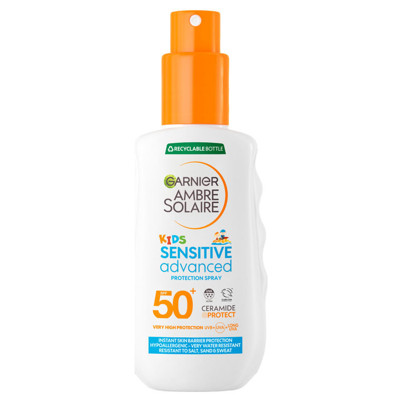 Garnier Ambre Solaire Kids' SPF 50+ Sensitive Advanced Sun Spray 150ml - Image 1