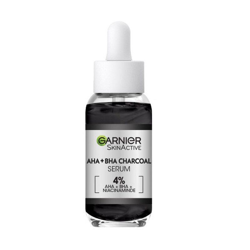 Garnier Skinactive 4% AHA BHA and Niacinamide Charcoal Serum, Resurface and Smooth Skin Texture 30ml - Image 1