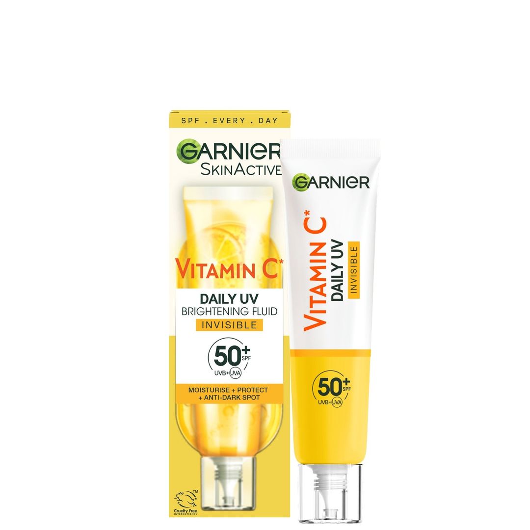 Garnier Vitamin C Daily UV Brightening Fluid Invisible SPF 50+ 40ml - Image 1