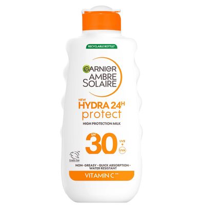 Garnier Ambre Solaire SPF 30 Hydra 24 Hour Protect Hydrating Sun Cream Lotion With Vitamin C, 175ml - Thumbnail 2