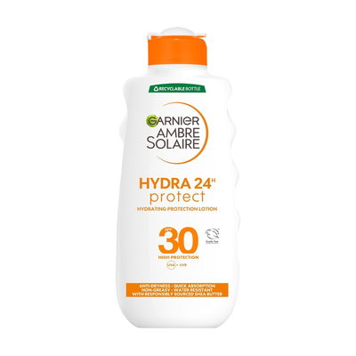 Garnier Ambre Solaire SPF 30 Hydra 24 Hour Protect Hydrating Sun Cream Lotion With Vitamin C, 175ml