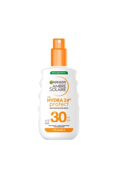 Garnier Ambre Solaire SPF 30 Hydra 24 Hour Protect Hydrating Sun Cream Spray With Vitamin E, 150ml - Thumbnail 2