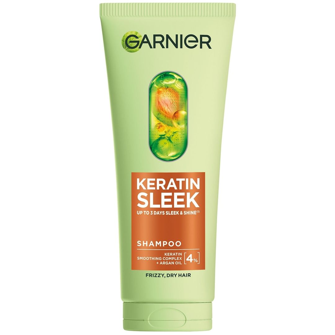 Garnier Keratin Sleek Shampoo 200ml - Image 1