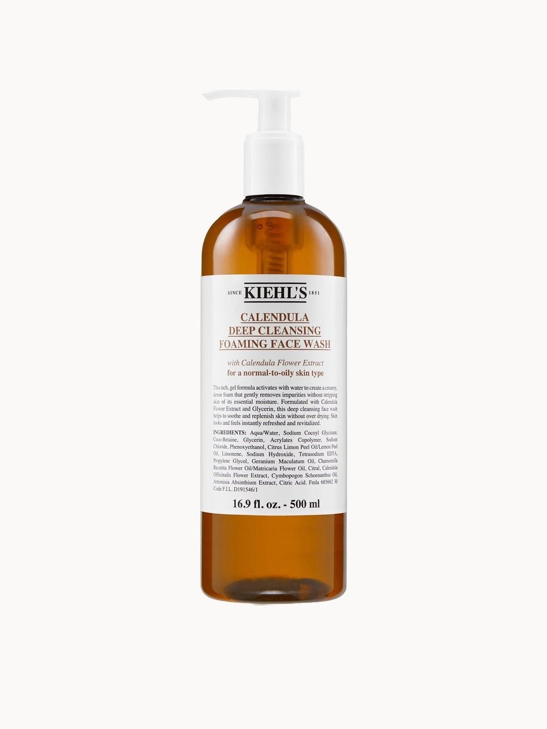 Kiehl's Calendula Deep Cleansing Foaming Face Wash (Various Sizes) - 500ml - Image 1