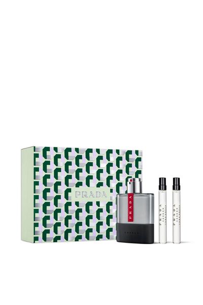 Prada Men's Luna Rossa Carbon Eau de Toilette 100ml & 2X Luna Rossa Carbon Eau de Toilette 10ml Gift Set in Misc