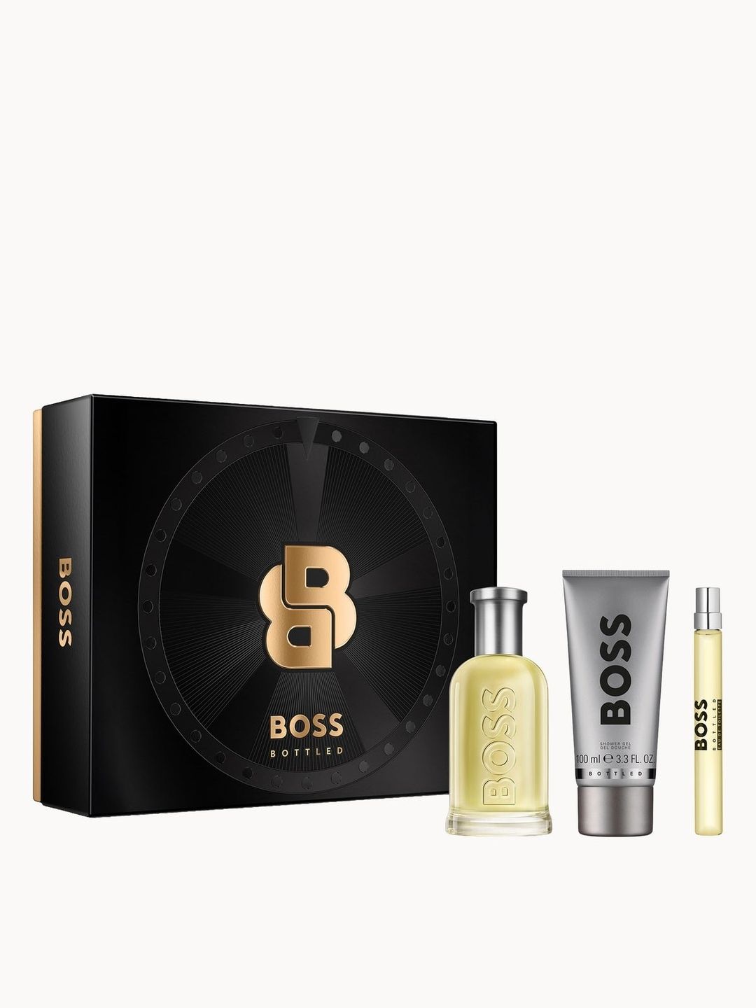 BOSS Bottled Eau de Toilette for Men and Shower Gel Trio Gift Set 100ml & 10ml - Image 1