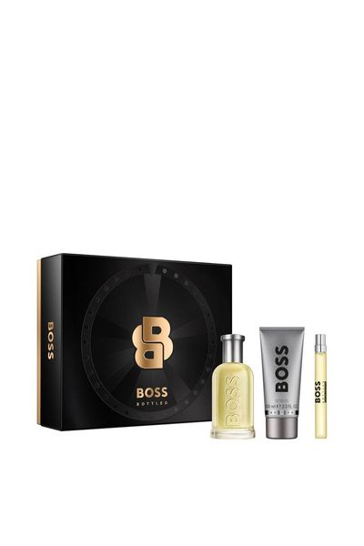 BOSS Bottled Eau de Toilette for Men and Shower Gel Trio Gift Set 100ml & 10ml - Thumbnail 2
