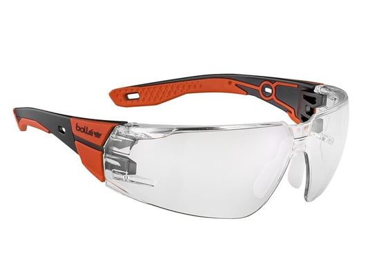 Bolle, Rush+ 2.0, Safety Glasses, Clear, Platinum - Black