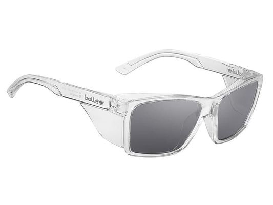 Bolle, Stks 420, Crystal Frame Safety Glasses, Smoke Lens, Plastic, 1 Pair - White
