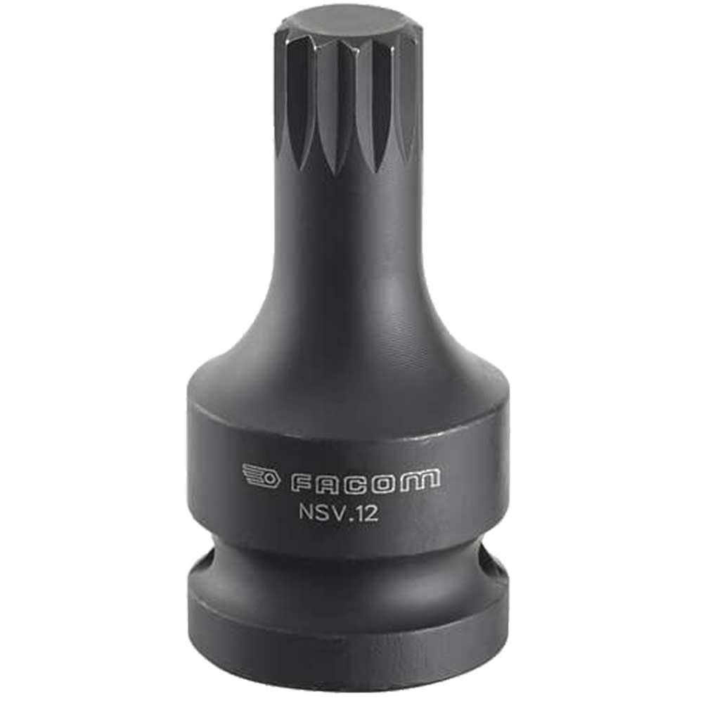 Facom 1/2" Drive XZN Impact Socket Bit 1/2" M12 - Image 1