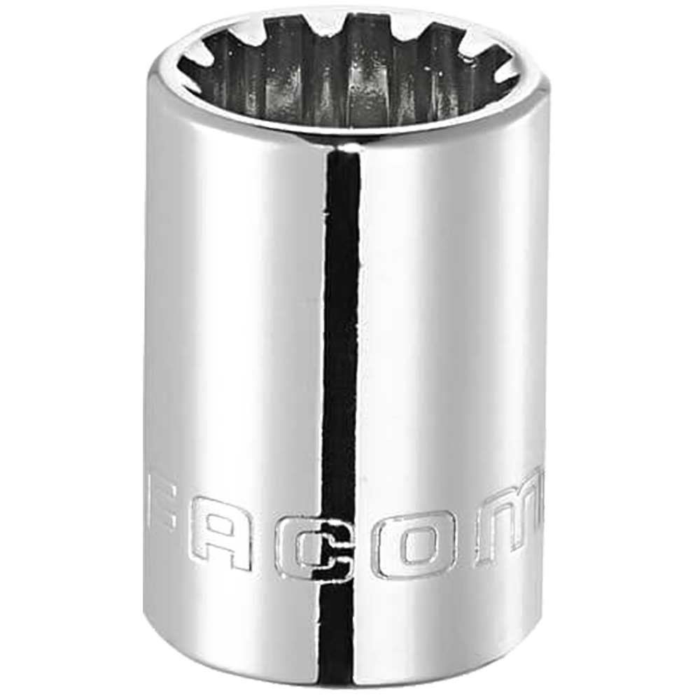 Facom 3/8" Drive Chrome Thin Wall Spline Socket 3/8" M14 27mm - Image 1