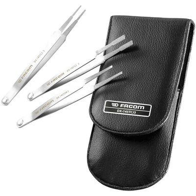 Facom 3 Piece Diamond Coated Contact Cleaning Tweezer Set