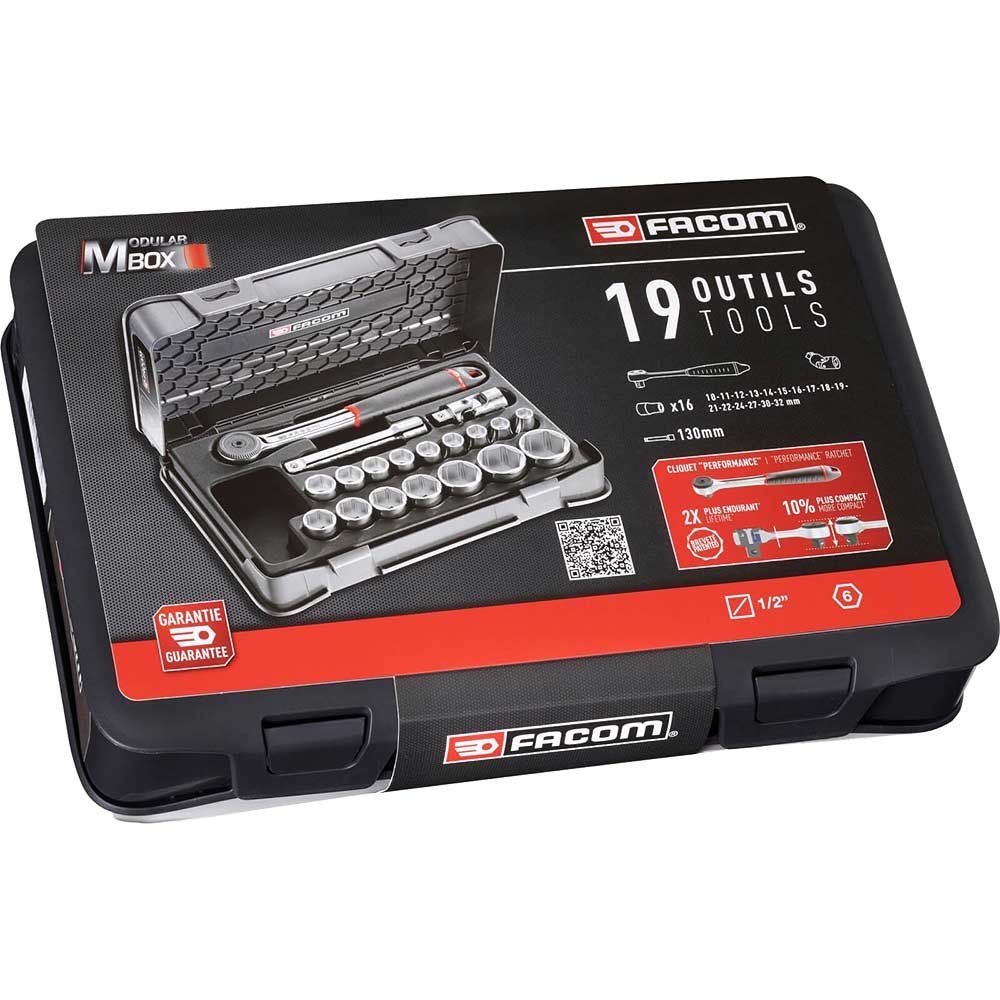 Facom 19 Piece 1/2" Drive Hexagon Socket Set Metric 1/2" - Image 1