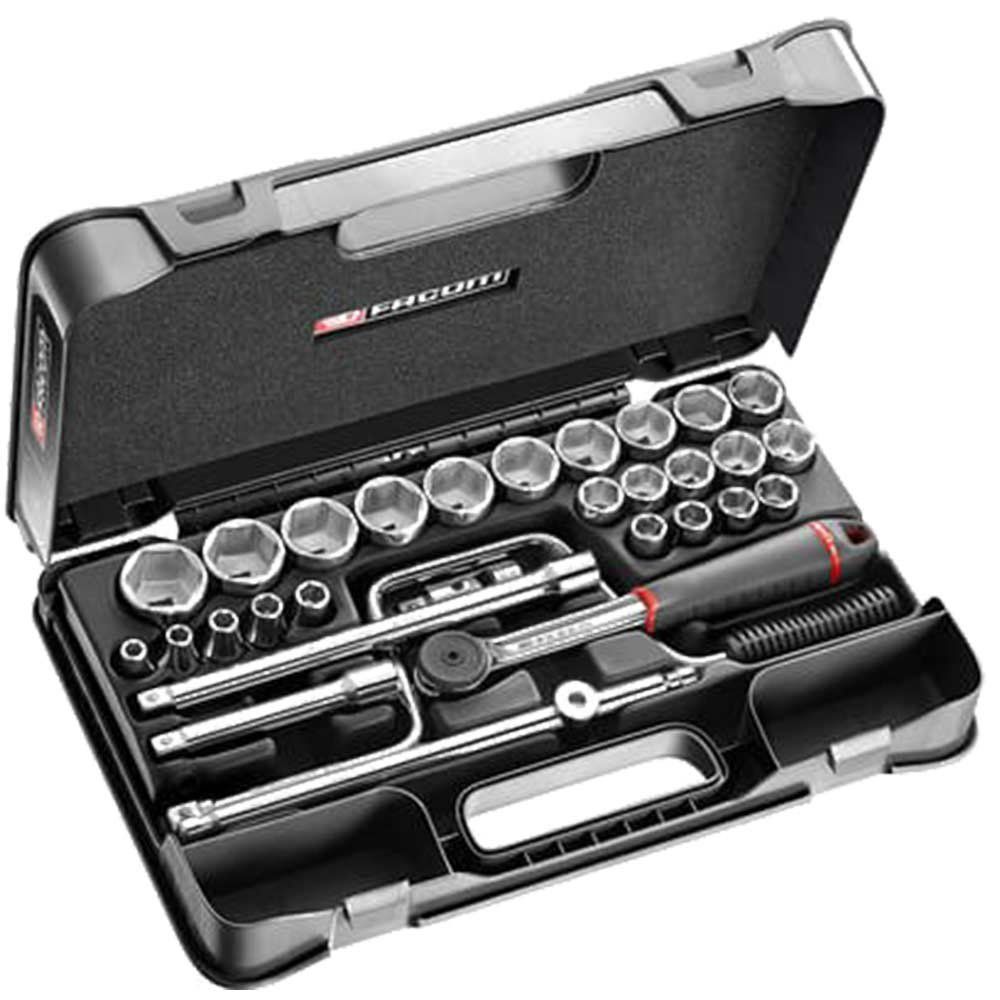 Facom 30 Piece 1/2" Drive Hexagon Socket Set Metric 1/2" - Image 1