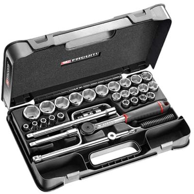 Facom 30 Piece 1/2" Drive Hexagon Socket Set Metric 1/2"