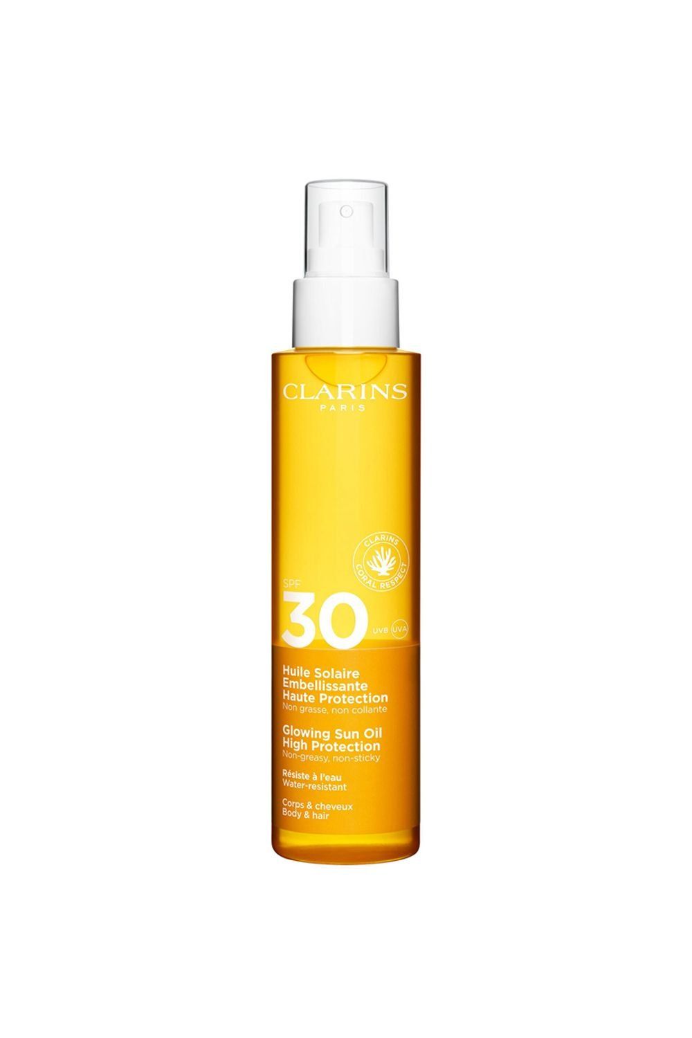 Clarins Glowing Sun Oil High Protection SPF30 | Size: 150ml - Image 1