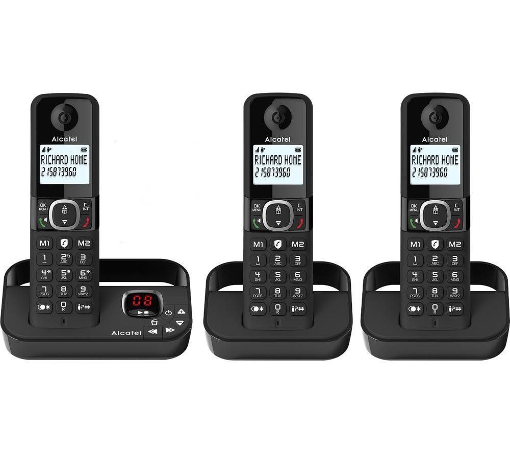 ALCATEL F860 Voice Trio AL3556 Cordless Phone - Triple Headsets, Black, Black - Image 1