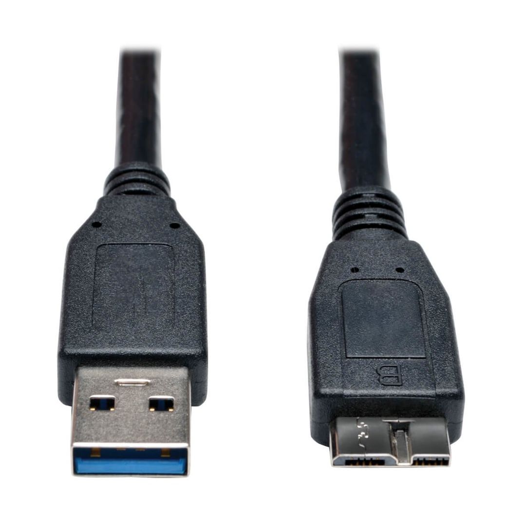 Tripp Lite U326-003-BK USB 3.0 SuperSpeed Device Cable (A to Micro-B M/M) Black, 3 ft. (0.91 m) - Image 1