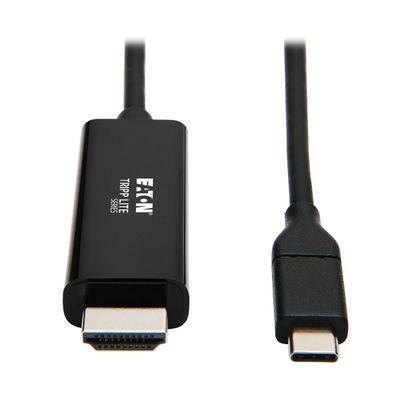 Tripp Lite U444-006-H4K6BE USB-C to HDMI Adapter Cable (M/M), 4K 60 Hz, 4:4:4, Thunderbolt 3 Compatible, Black, 6 ft. (1.8 m)