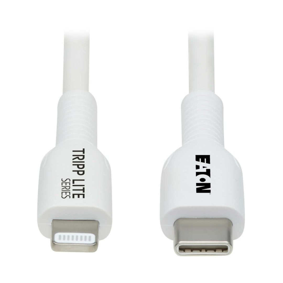 Tripp Lite M102AB-01M-WH Safe-IT USB-C to Lightning Sync/Charge Antiba - Image 1