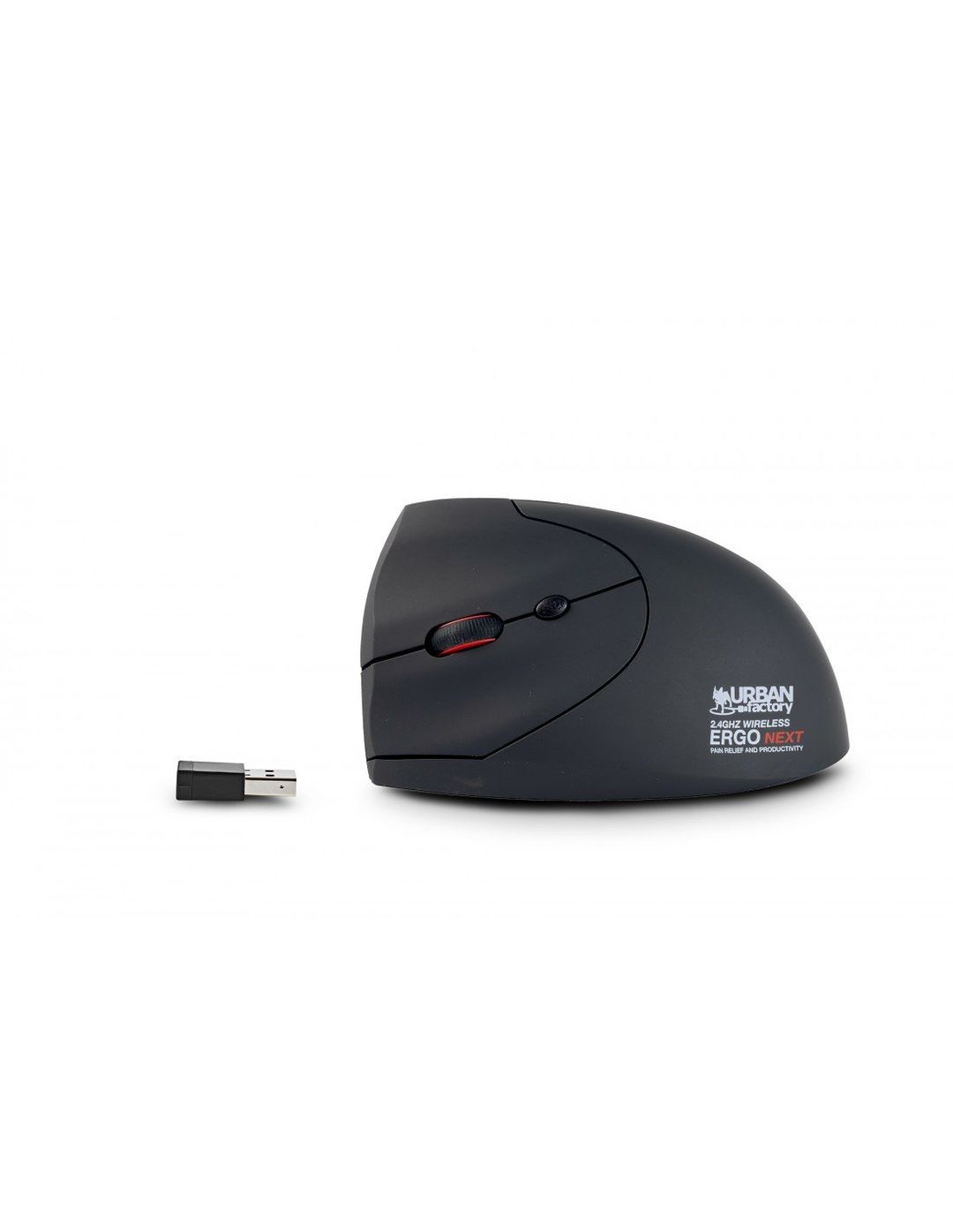 Urban Factory ERGO NEXT VERTICAL 2.4GHZ WIRELESS USB-A & USB-C ERGONOMIC MOUSE FOR LEFT HANDED - Image 1