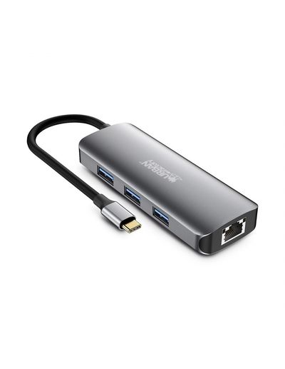 Urban Factory HUBEE 8 IN 1 : HUB USB-C WITH 3 USB-A / 1 HDMI 4K / 1 RJ45 / 2 CARD READERS AND 1 USB-C 100W PD
