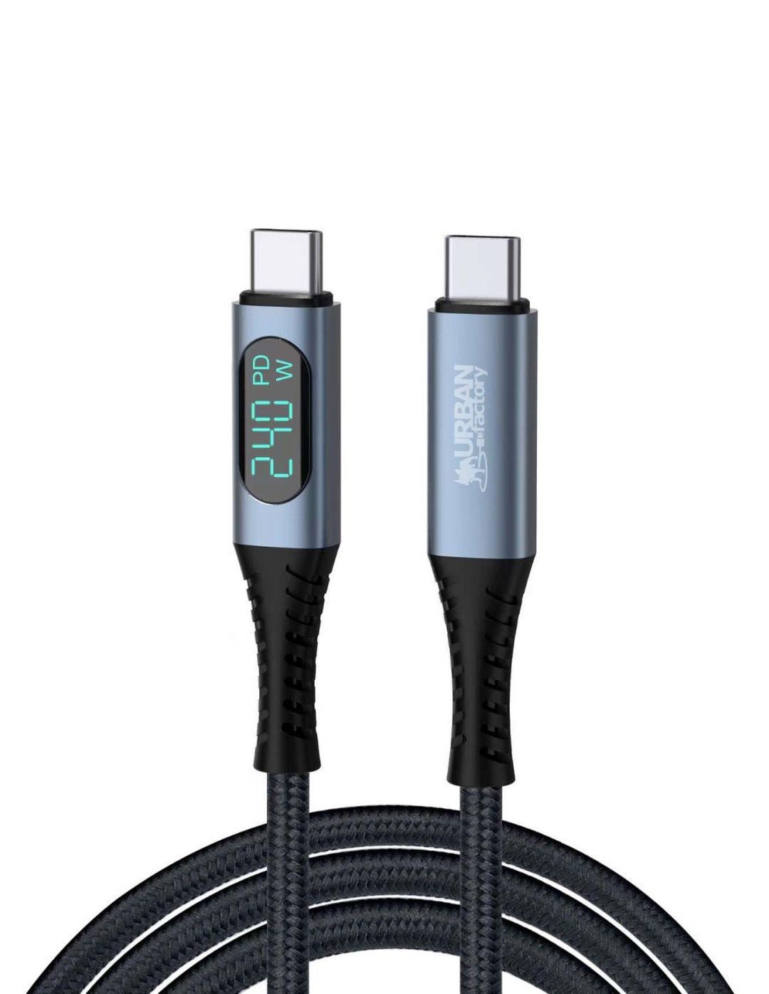 Urban Factory CAB05UF USB cable USB4 Gen 2x2 1.5 m USB C Grey - Image 1