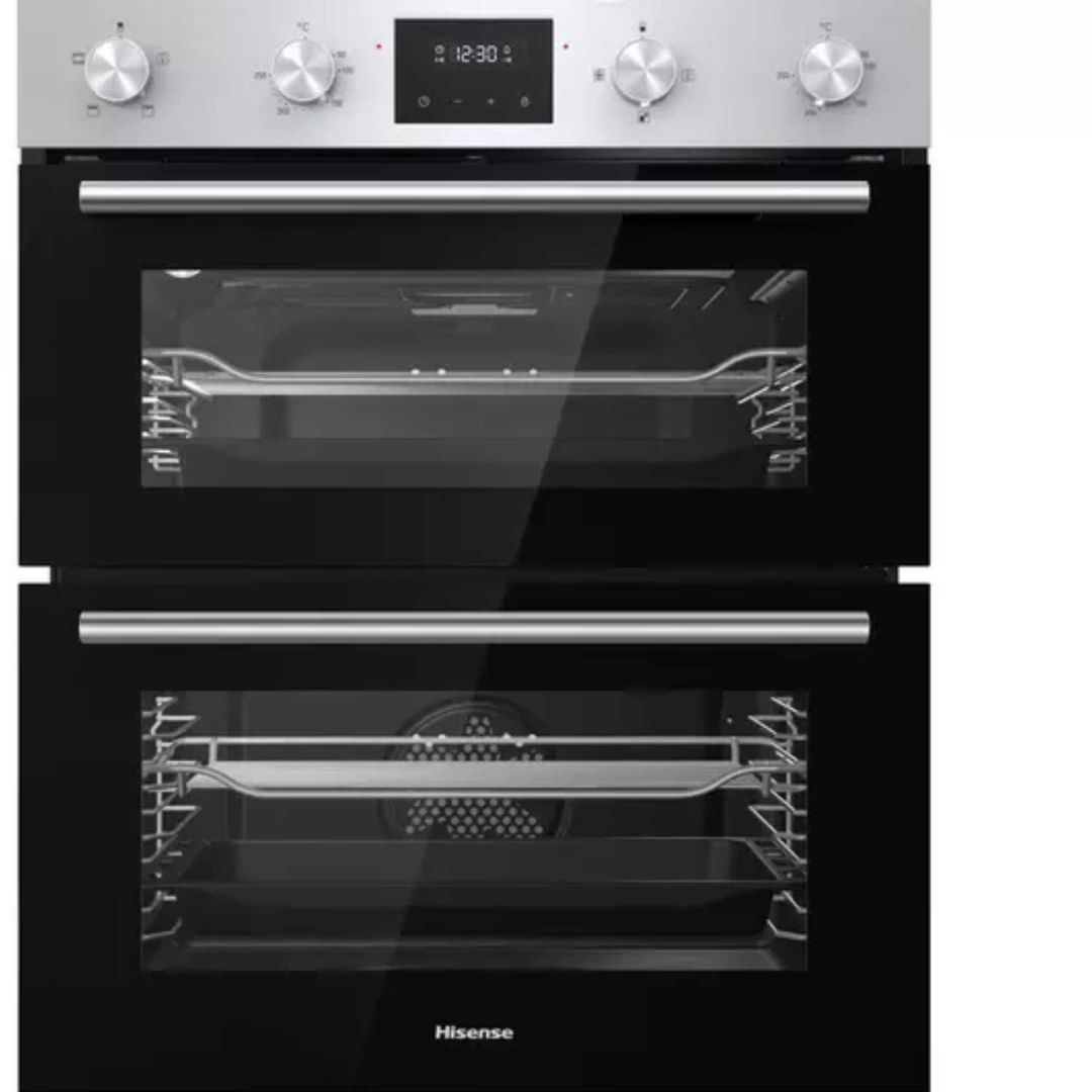 HISENSE BID75211XUK Electric Built-under Double Oven - Stainless Steel & Black, Stainless Steel - Image 1
