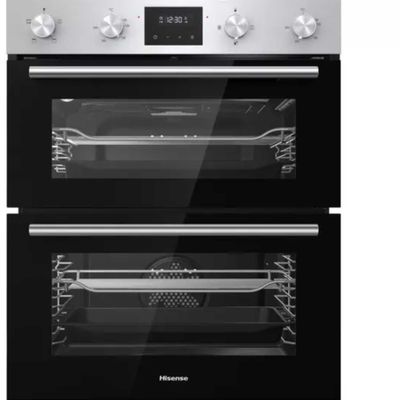 HISENSE BID75211XUK Electric Built-under Double Oven - Stainless Steel & Black, Stainless Steel