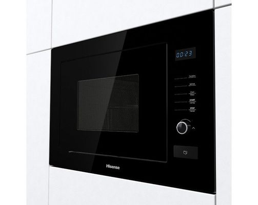 HISENSE HB25MOBX7GUK Built-in Solo Microwave with Grill - Black, Black