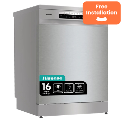 Hisense HS693C60XADUK 60cm Freestanding WiFi AutoDose Dishwasher - SILVER