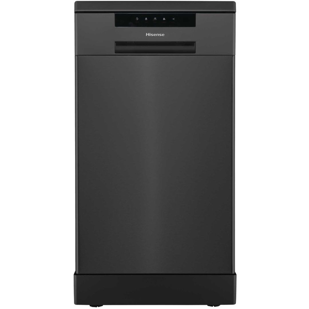 HISENSE HS523E15BUK Slimline Dishwasher - Black, Black - Image 1